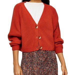 TOPSHOP Plunge Neck Buttoned Cardigan Size XS